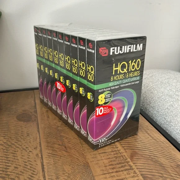 Vintage Fujifilm HQ 160 VHS Tape 8 Hours 10 PACK - NEW - Picture 1 of 7